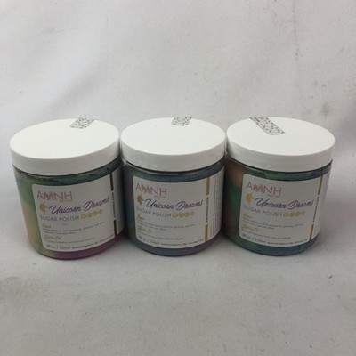 Aminnah Unicorn Dreams Body Scrub 8 Oz Multipack Multicolor Rainbow Hydrating