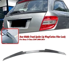 Car Carbon Look Rear Spoiler Lip Middle Wing For Benz C Class S204 Wagon 08-14