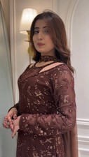 Fully Stitched Georgette Designer Kurti Palazzo Dupatta Set Wedding Party Wear