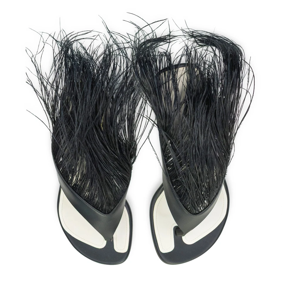 全新带盒 LANVIN 黑色秋千凉鞋,带 FEATHER-45 毫米 PUMPS,尺寸 35 $1290 — 第 4/4 张图片