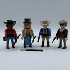 Vintage PLAYMOBIL Western Figures Lot Of 4 Cowboys Sheriffs And Accessories