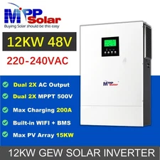 12KW GEW 12000W 48v 230v MPP solar inverter 200A MPPT charger dual PV BMS WIFI