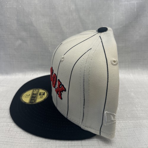 Cappello Berretto New Era x MLB Off White Boston Red Sox Gessato 59fifty Fitted 7 3/4 - Foto 3 di 6