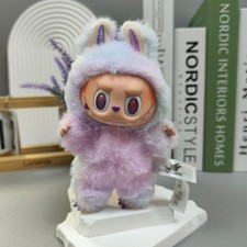 Labubu Peluche Monstre Série V3 Porte-Clés Mignon Collection Poupée Violette