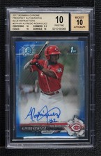 2017 Bowman Chrome Prospect Blue Refractor Alfredo Rodriguez BGS 10 Auto 0nr3