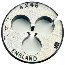 4-48 NF x 13/16" OD HSS ROUND ADJUSTABLE SPLIT DIE L.A.L.MADE IN ENGLAND NEW 1PC