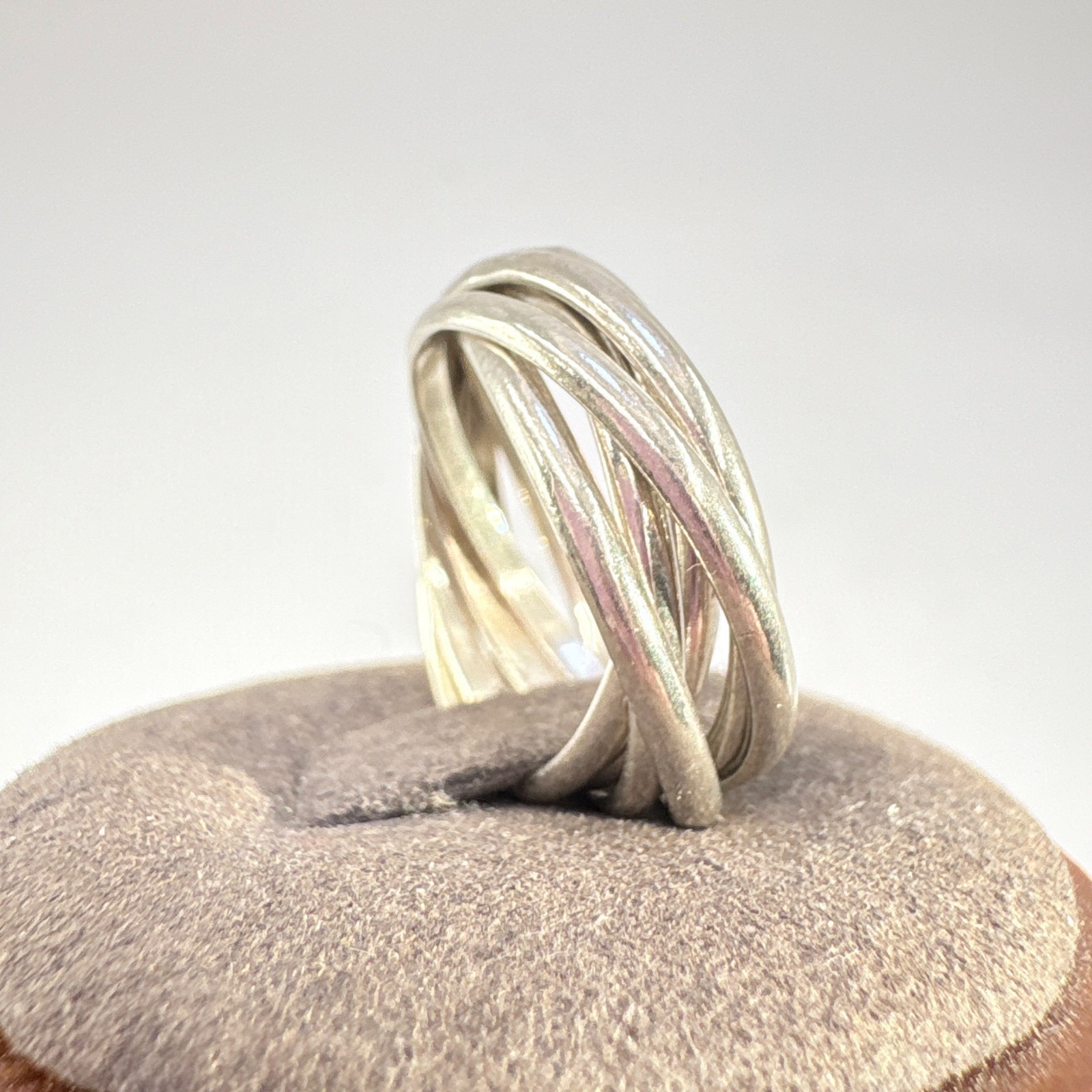 VTG Sterling Silver 925 Interlocking Rolling Ring… - image 4