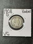 1908 D Barber Silver Dime Nice VG Very Good U.S. 10c Type Coin (Raw18805)
