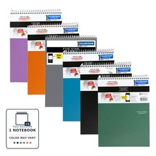 Five Star 1-Subject Spiral Top Bound Notepad: 8-1/2 in. x 11 in. Color May Vary