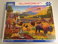 White Mountain Puzzle, "Yellowstone National Park" poster, 1000 pieces, Complete