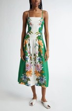 Farm Rio Sweet Bloom Dreamscape Linen Blend Midi Sundress size XS 