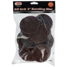 25pc 3" 60 Grit Sanding Discs Surface Prep Finishing Work 82078