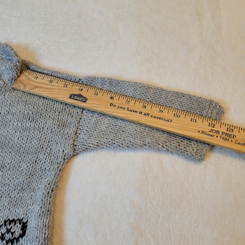 Handmade OOAK Girl's Grey Sweater Cats with Bows Cardigan Button Soft Loose Knit - Picture 9 of 14