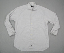 David Donahue Dress Shirt Mens 16 32 Gray Button Up Work French Cuff Flaw*