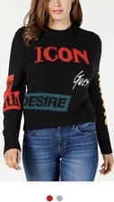 GUESS Tracie Logo Sweater, Jet Black, Small