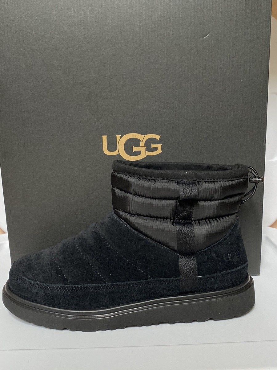 UGG BLACK CLASSIC MINI PULL-ON WEATHER WINTER BOOTS, MEN US 12 NEW
