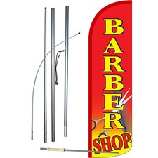 Barber Shop Red Complete Swooper Flag Bundle
