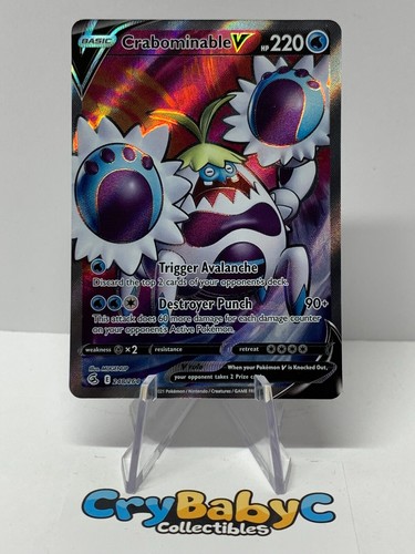 Pokemon Crabominable V 248/264 Fusion Strike Sword & Shield FULL ART