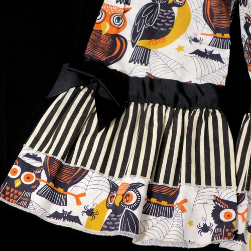 Lolly Wolly Doodle Halloween Ruffle Pants Owls & Bats Boutique Girls Sz 6 - Picture 3 of 5