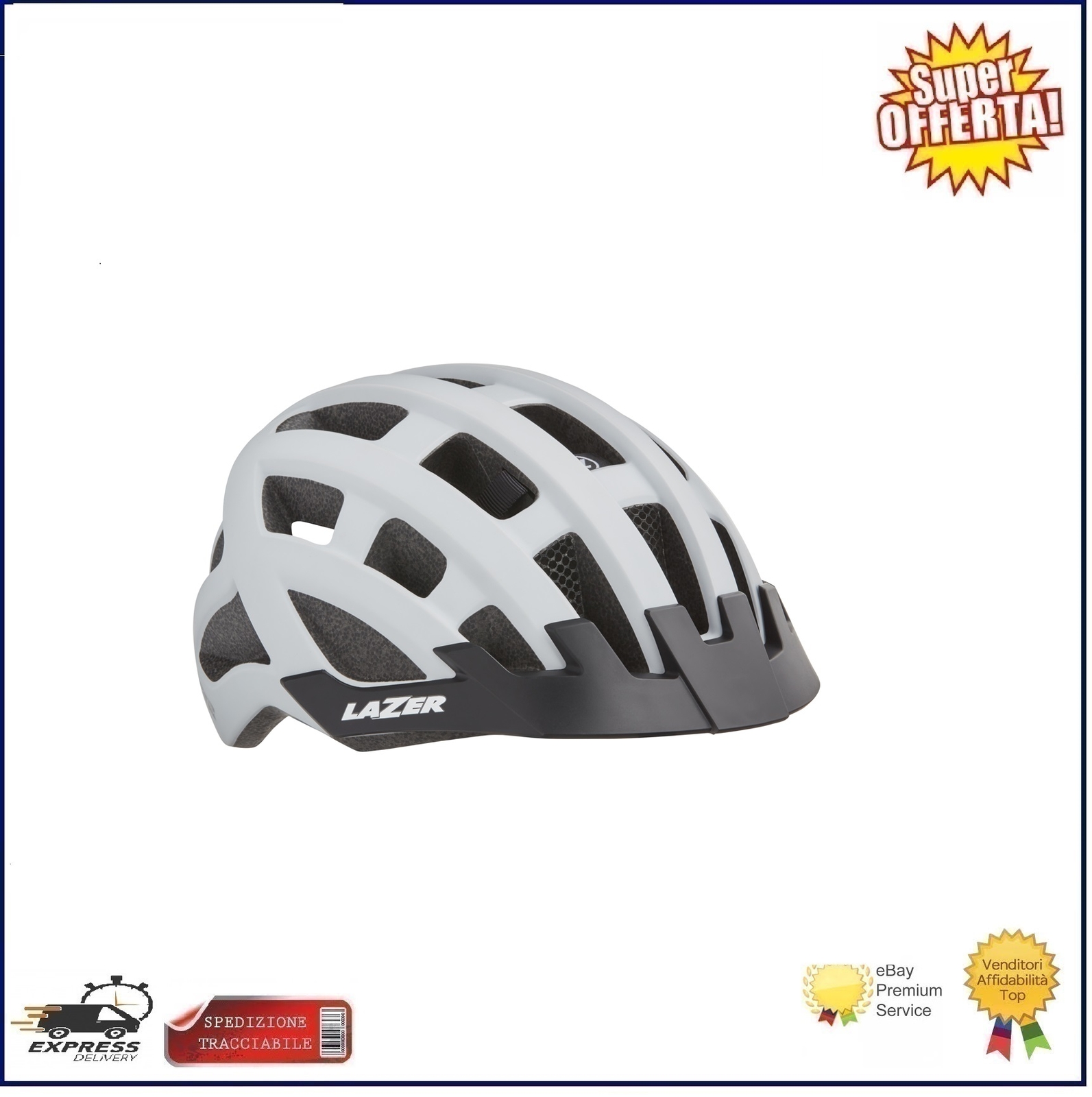 Lazer Casco Ciclismo Compact Dlx Matt White Bici E-bike Mtb Gravel Strada