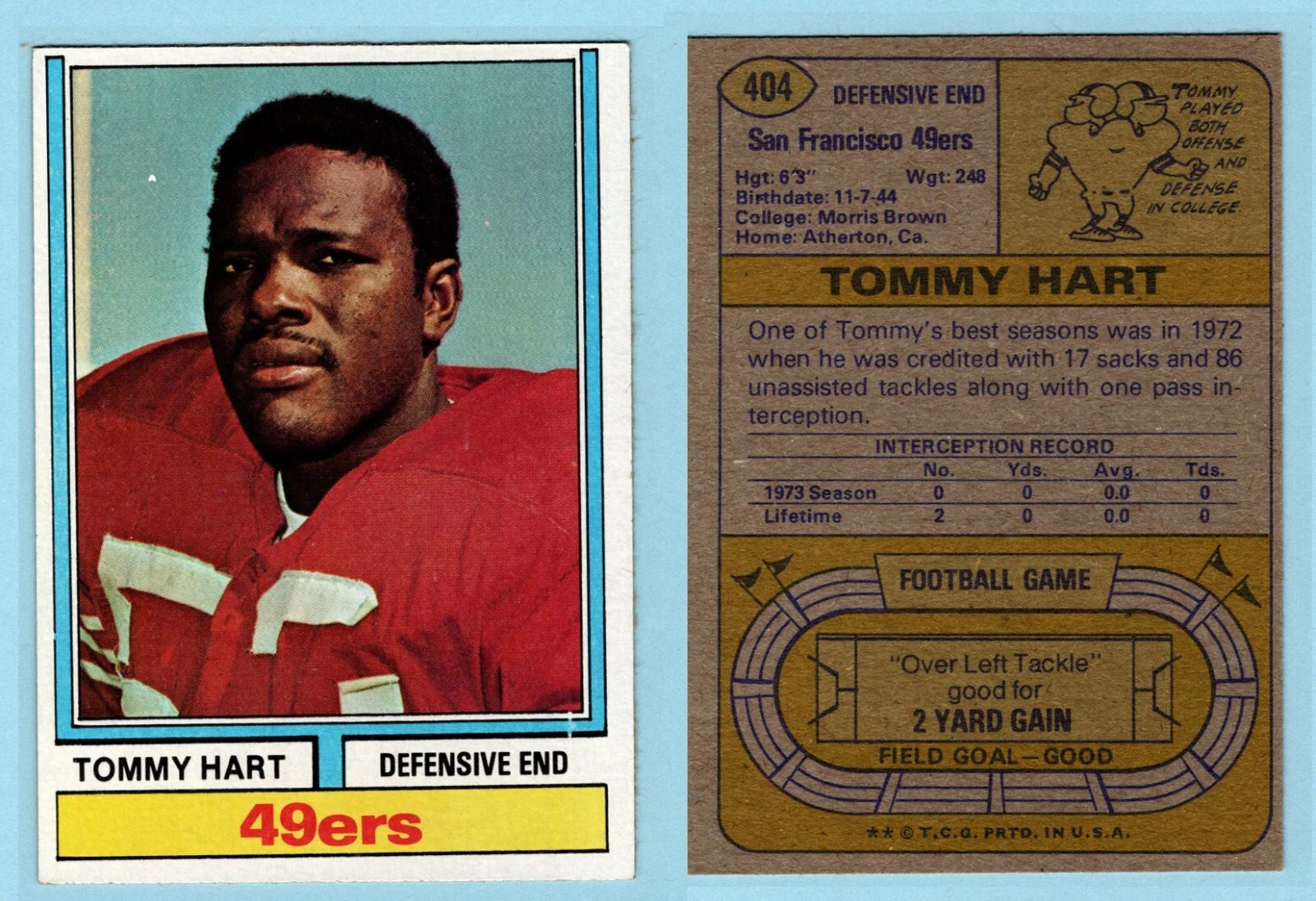 Tommy Hart trading card