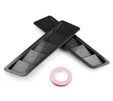 2x Universal Carbon Fiber Car Hood Vent Scoop Louver Scoop Cover Air Flow Intake