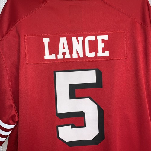 Camiseta deportiva para hombre Nike Trey Lance Scarlet San Francisco 49ers 75 aniversario talla XXL - Imagen 9 de 15