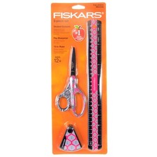 Fiskars 3 Piece Set, 7 Scissors, 12 Ruler, Pe...