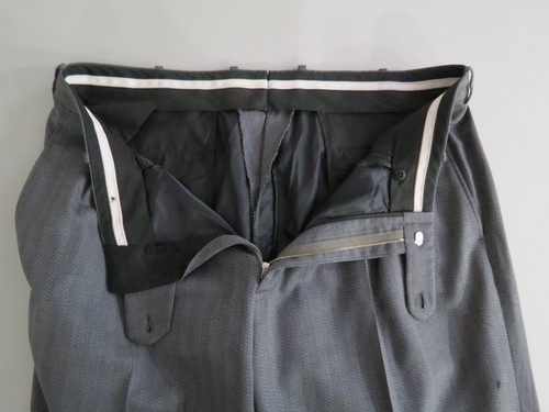 Holland Sherry Savile Row London pencil gray tonal stripe side vented suit 44 R - Picture 14 of 15