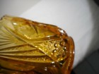 Yutec Amber by Kemple Glass Creamer Pitcher Pressed Fan & Star 4" — photo 3