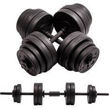 REBOXED 30kg Dumbbell Barbell Adjustable Bar Weight Lift Training Home Gym
