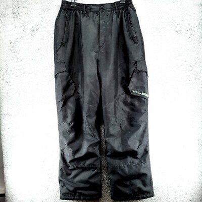 Iguana Life Mens XL 30xSi29 Insulated Black Open Boot Leg Belted Snowboarding