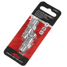 Milton V Style Plugs 1/4" Male NPT Steel High Flow Pro European S-760-1 2 Pack