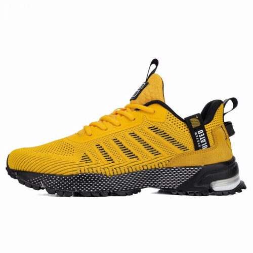 baskets sport homme légère course marche stylé fluo ado noir grises jaune verte - Imagen 9 de 9