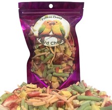 Freeze Dried Parrot Food for Birds, All Natural, Fruit Vegetable Mix 1.5oz Bag