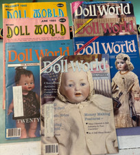 Vintage Lot of 7 - National Doll World Magazines - 1985/1986/1988  1991