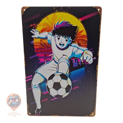 Tsubasa Blechschild - Kickers - 90er - Retro - Kult - Kindheit - Kapitän - Neu