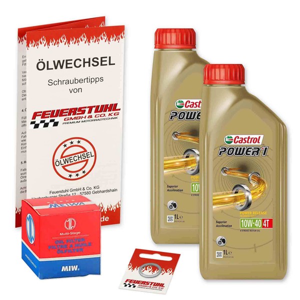 Honda VT 125 C/C2 Shadow (JC29) 99-00, Castrol 10W40 ÖL + Miw ÖLfilter, MotoröL-image