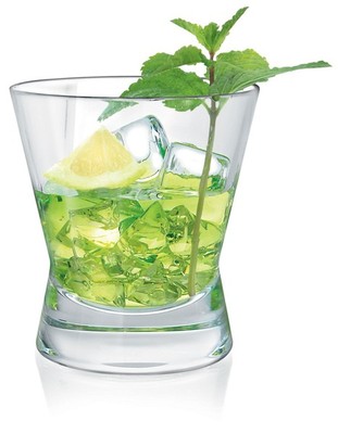 6x Borgonovo bikonischer Glasbecher altmodisch Schnappgetränk Cocktailbar