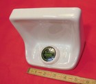 Glossy White: Ceramic Soap Dish for tub or shower, Mint New Stock, Drain Slot