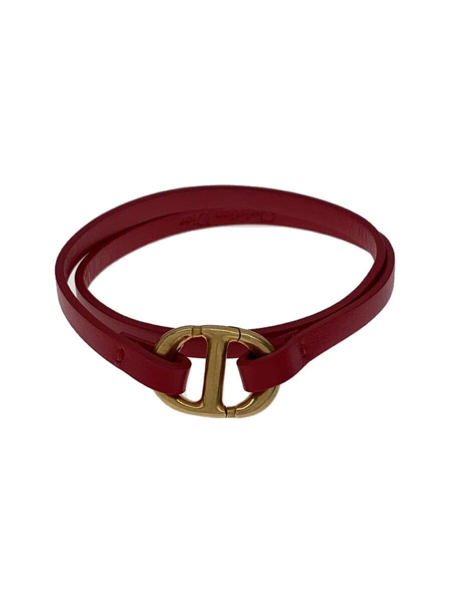 Christian Dior bracelet CD icon leather RED Used | eBay