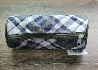 Pencil or make-up pouch. Green, purple, and white with a shimmer. New 