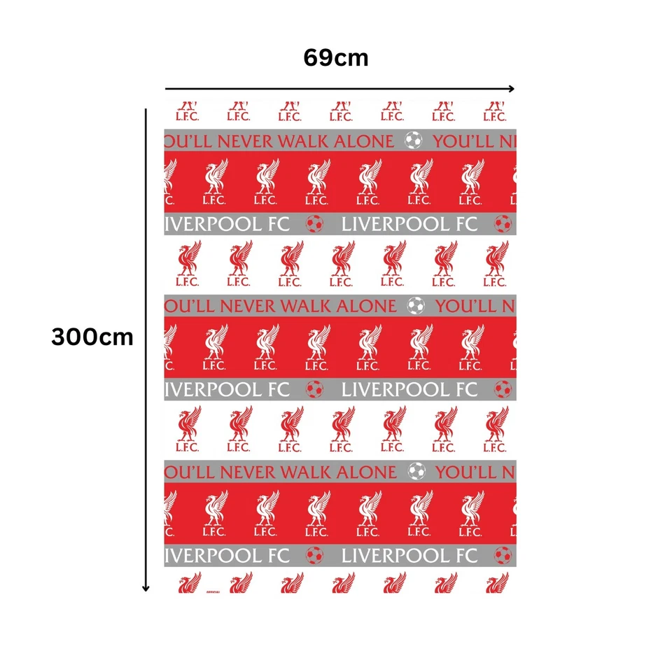 Papel de embrulho de aniversário | Liverpool FC | 3m rolo de embrulho | embrulho para presente infantil - Imagem 3 de 4