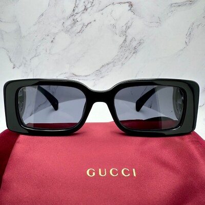 GUCCI Sunglasses Black New Rectangular Square GG Logo 100  display picture 1