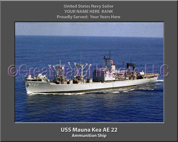 USS Mauna Kea AE 22 Personalized Canvas Ship Photo 2 Print Navy Veteran Gift