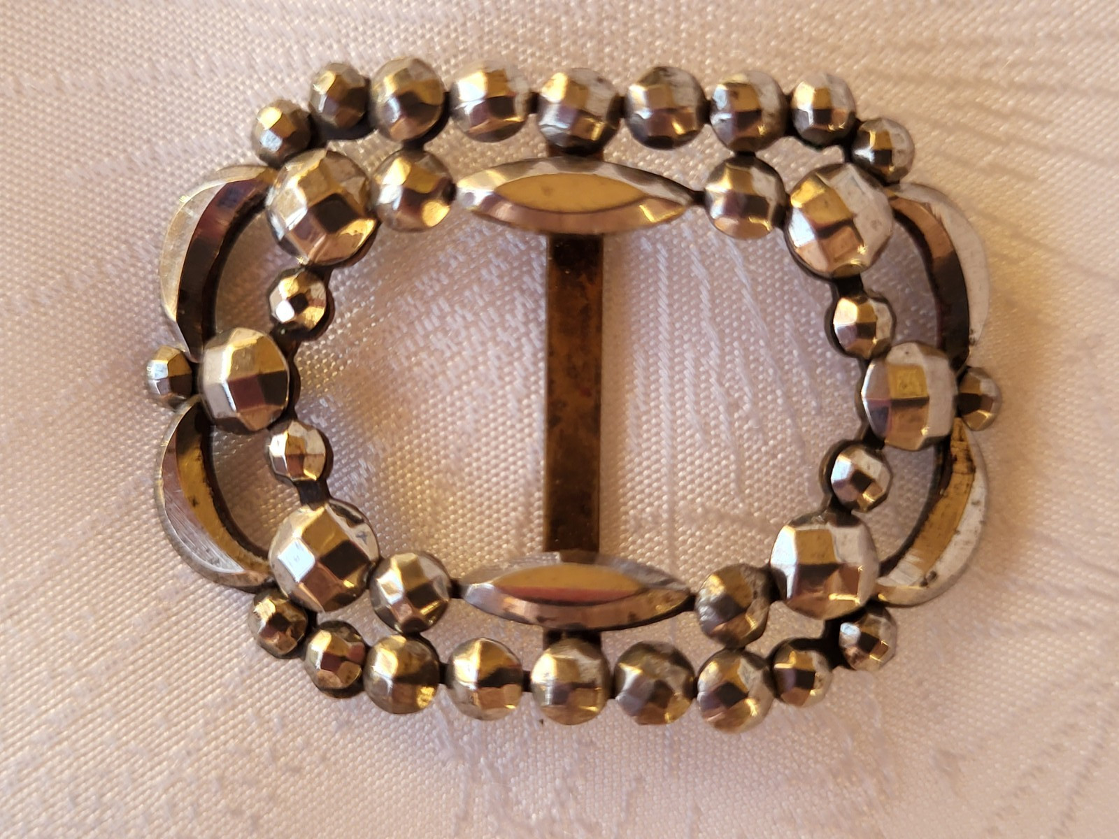 3 Antique Cut Steel Shoe Buckles Different Shapes One Stamped Made In France