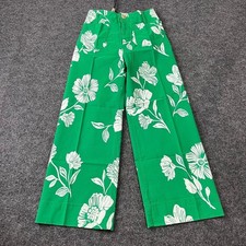 MAEVE The Colette Crop Wide-Leg Pants Women's Size 28 Print Green