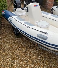 Inflatable rib boat used, Valiant V450, 7 man, Mercury 60HP, new extreme trailer