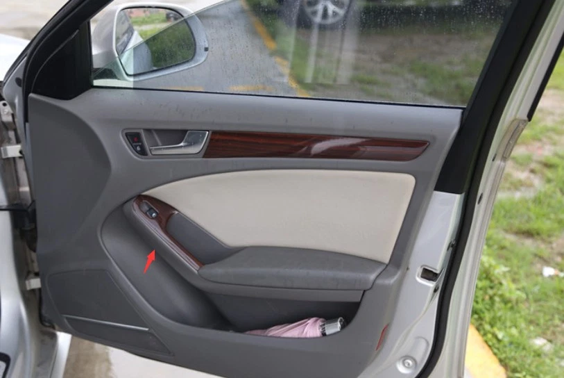 For Audi A4 B8 2009-2016 Red Wood Grain Inner Door Window Lift Switch Cover Trim - Image 4 of 4