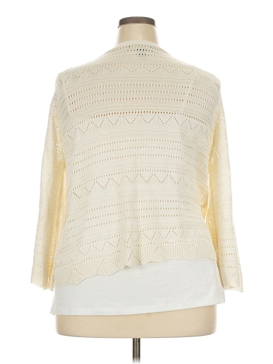 By Design Women Ivory Cardigan 3X Plus View 2